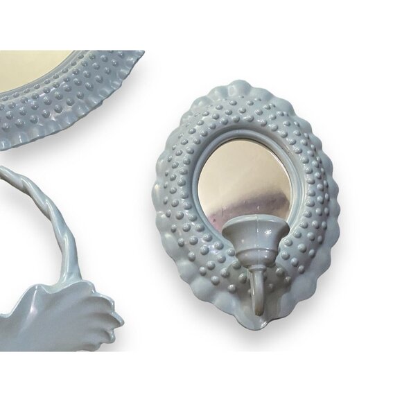 Vintage Burwood Wall Pocket Decor Set MCM Basket Sconces & Mirror - Picture 7 of 7